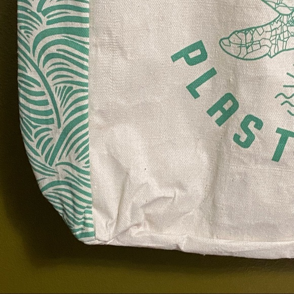 TURTLE PROTECTION Keep the Sea Plastic Free Tote Reusable Shopping Bag - Picture 6 of 10